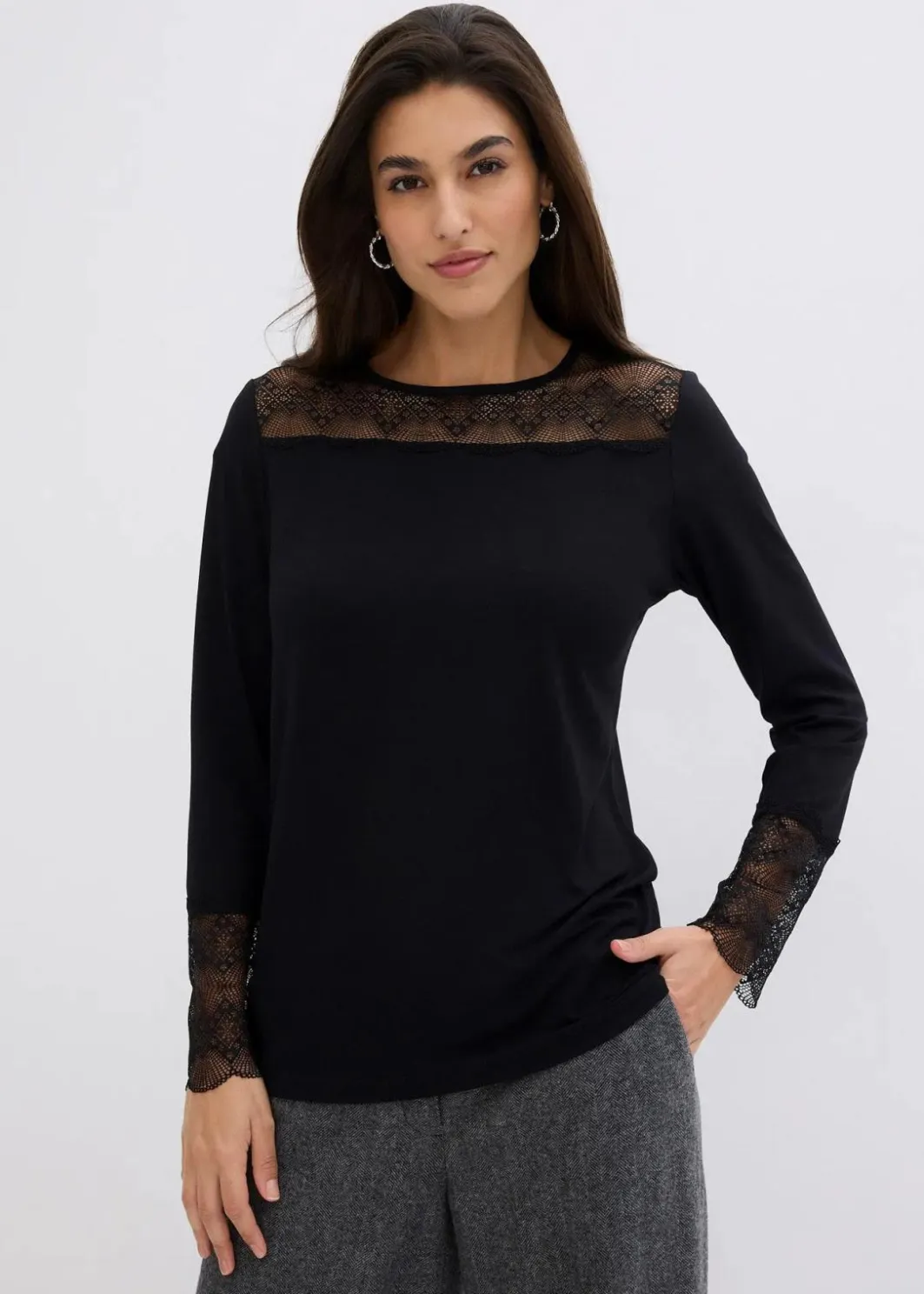 Damen bonprix Shirts & Tops|Langarmshirt aus Viskose