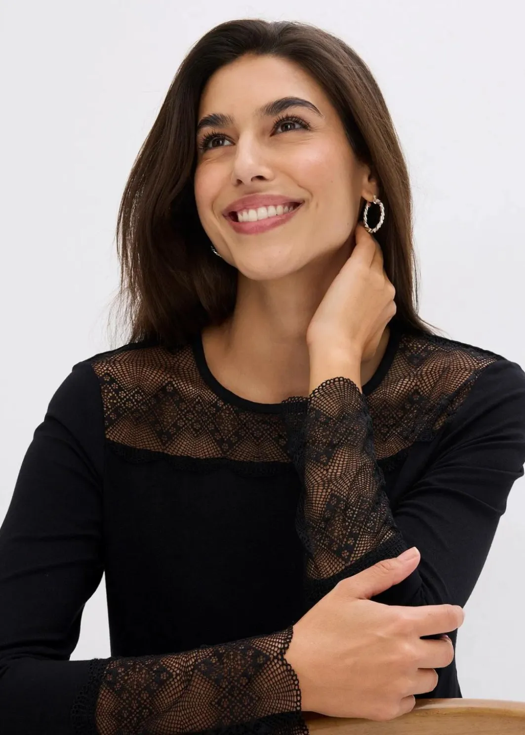 Damen bonprix Shirts & Tops|Langarmshirt aus Viskose