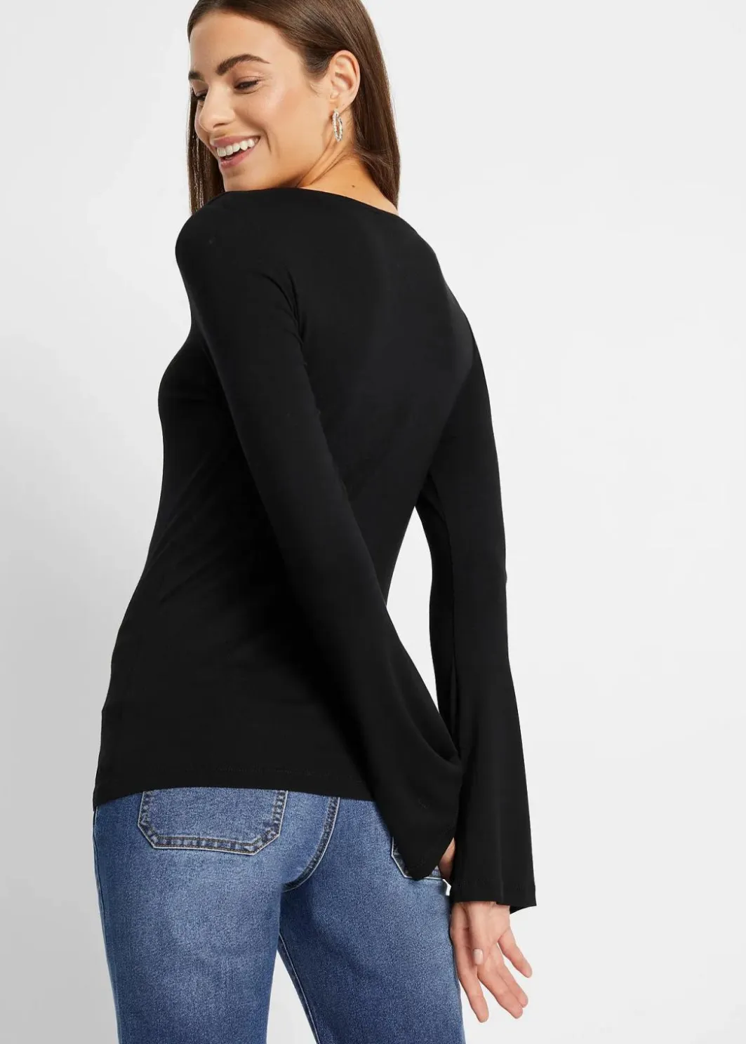 Sale Langarmshirt aus Viskose-Mix Damen Nachhaltigere Materialien|Shirts & Tops