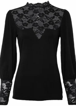 Damen bonprix Shirts & Tops|Langarmshirt aus Viskose-Mix
