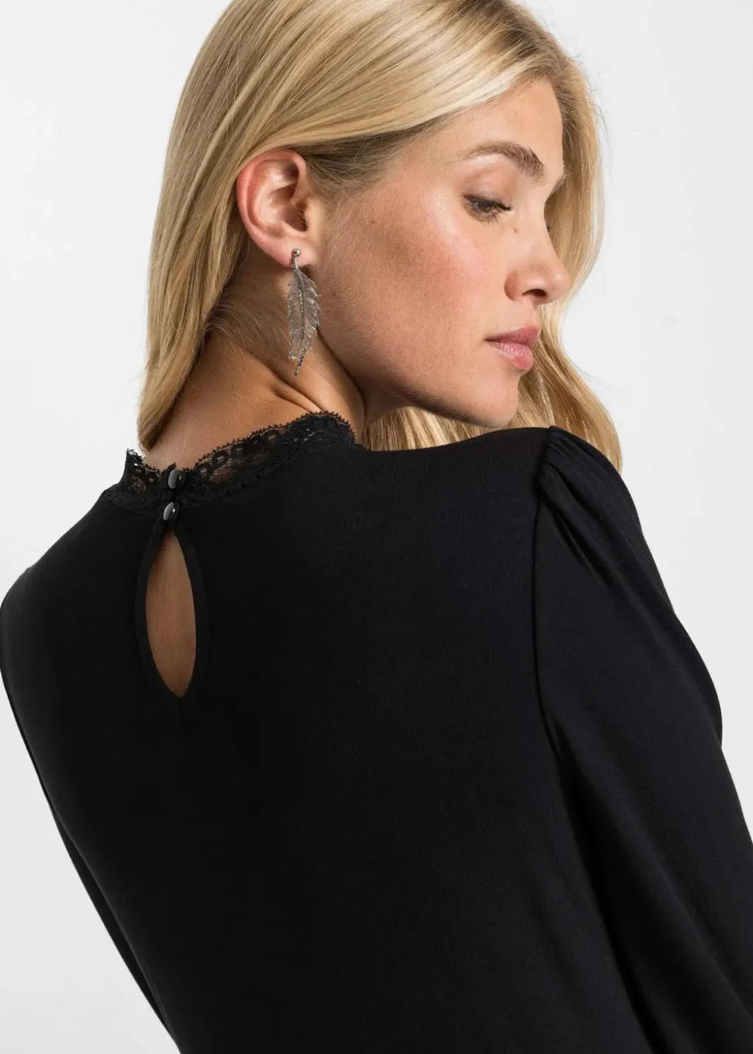 Damen bonprix Shirts & Tops|Langarmshirt aus Viskose-Mix