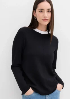 Best Langarmshirt aus Viskose-Mix mit abgesetztem Turtleneck Damen Shirts & Tops