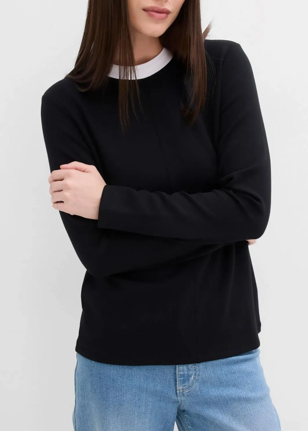 Best Langarmshirt aus Viskose-Mix mit abgesetztem Turtleneck Damen Shirts & Tops