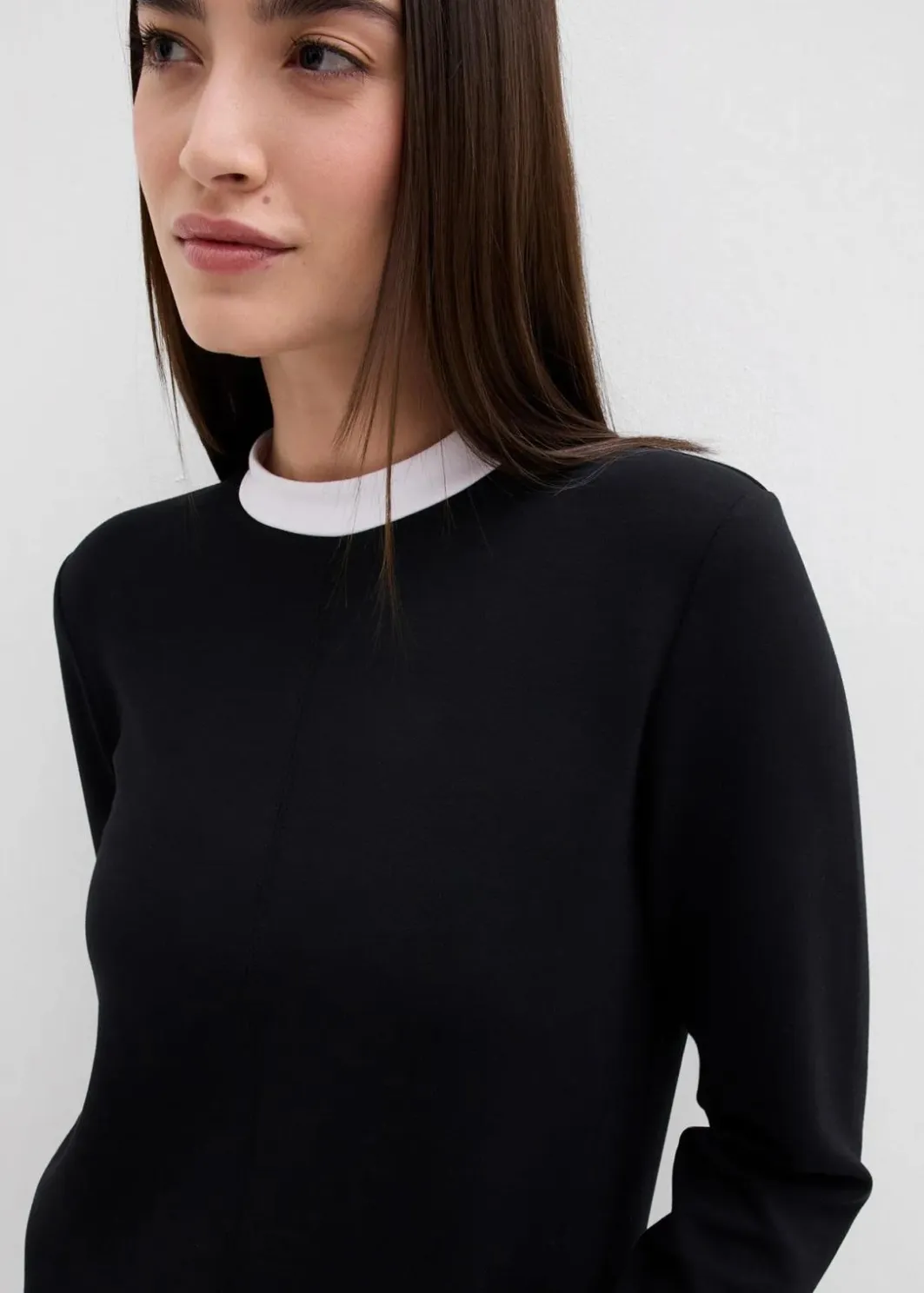 Best Langarmshirt aus Viskose-Mix mit abgesetztem Turtleneck Damen Shirts & Tops