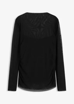 Best Langarmshirt aus zartem Mesh Damen Shirts & Tops