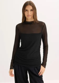 Best Langarmshirt aus zartem Mesh Damen Shirts & Tops