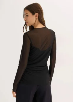 Best Langarmshirt aus zartem Mesh Damen Shirts & Tops