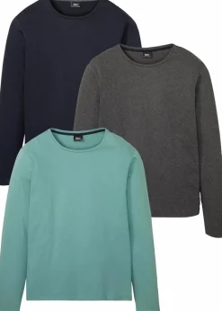 Herren bonprix Shirts & Polos|Basics|Langarmshirt (3er Pack)