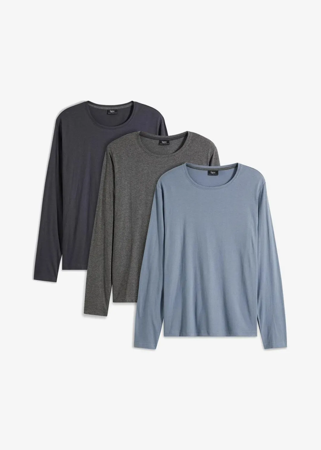 Herren bonprix Shirts & Polos|Basics|Langarmshirt (3er Pack)