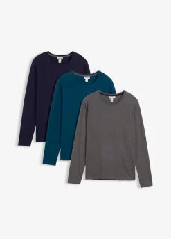 Herren bonprix Große Größen|Basics|Langarmshirt (3er Pack)