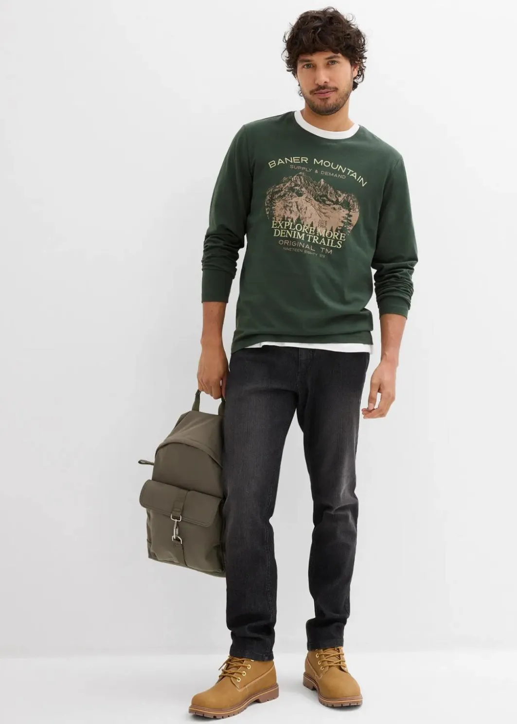 Langarmshirt (2er Pack) Herren Große Größen|Shirts & Polos