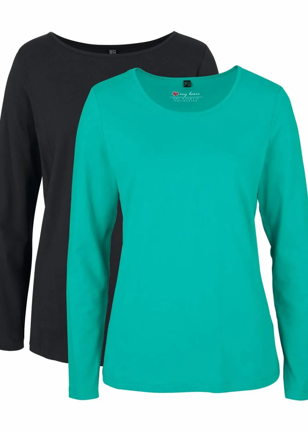 Damen bonprix Shirts & Tops|Basics|Langarmshirt (2er Pack)