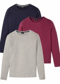 Discount Langarmshirt (3er Pack) Herren Shirts & Polos|Basics