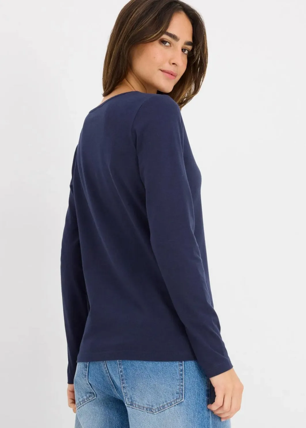 Damen bonprix Shirts & Tops|Basics|Langarmshirt (2er Pack)