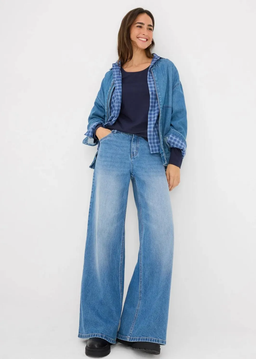 Damen bonprix Shirts & Tops|Basics|Langarmshirt (2er Pack)