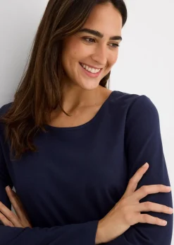 Damen bonprix Shirts & Tops|Basics|Langarmshirt (2er Pack)