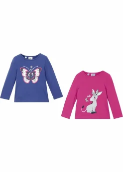 Kinder bonprix Mädchen 2-8 Jahre·Nachhaltigere Materialien|Mädchen 9-16 Jahre·Nachhaltigere Materialien|Langarmshirt (2er Pack) aus reiner Bio-Baumwolle