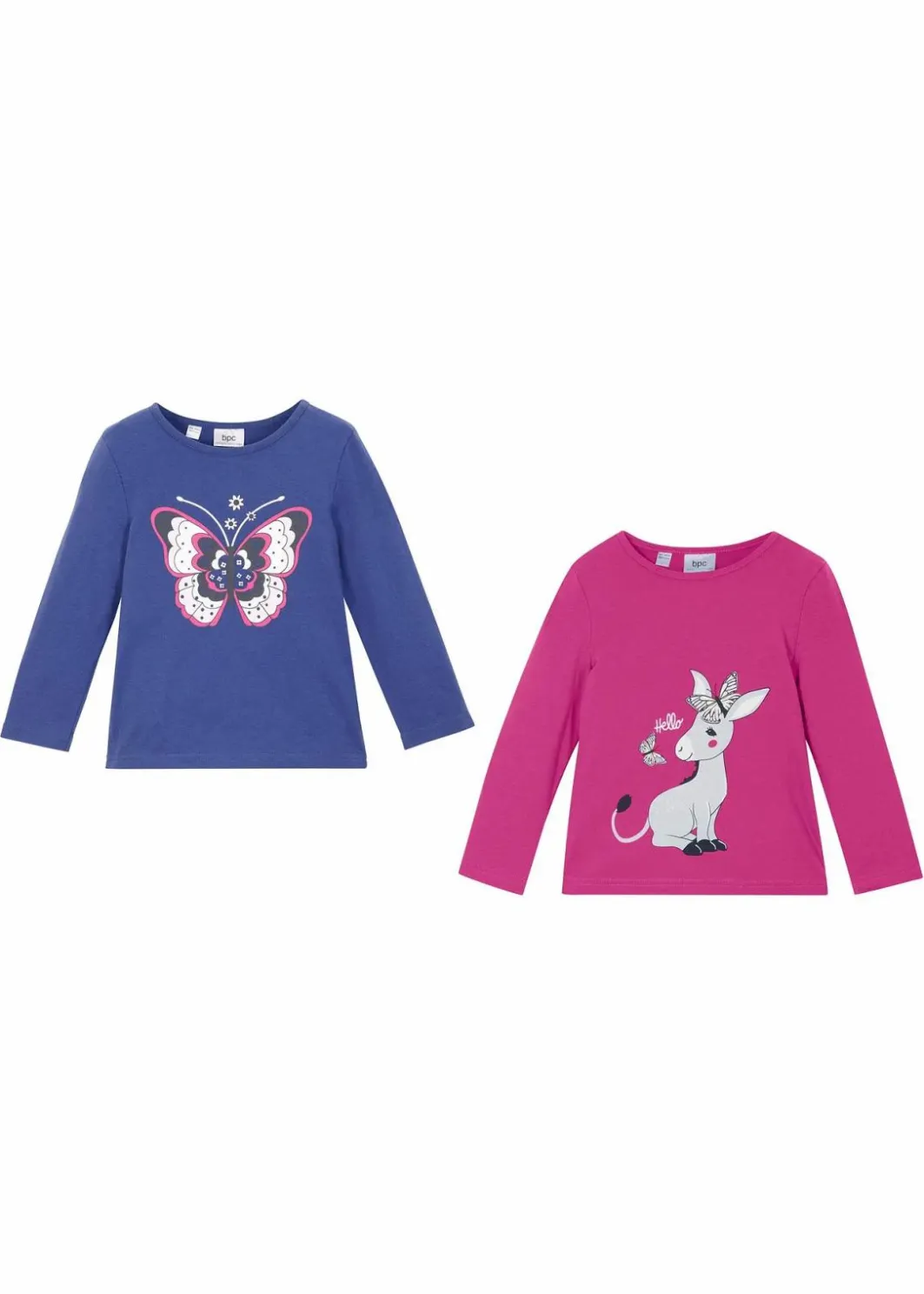 Kinder bonprix Mädchen 2-8 Jahre·Nachhaltigere Materialien|Mädchen 9-16 Jahre·Nachhaltigere Materialien|Langarmshirt (2er Pack) aus reiner Bio-Baumwolle