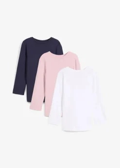 Langarmshirt (3er Pack) aus reiner Bio-Baumwolle Kinder Mädchen 2-8 Jahre·Nachhaltigere Materialien|Mädchen 9-16 Jahre·Nachhaltigere Materialien