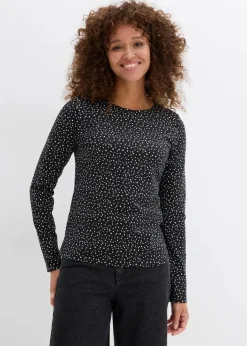Damen bonprix Bekleidung·Röcke|Basics|Langarmshirt (2er Pack) aus Baumwoll-Elasthan Mix