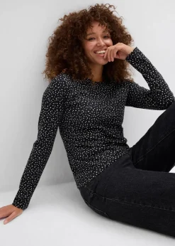 Damen bonprix Bekleidung·Röcke|Basics|Langarmshirt (2er Pack) aus Baumwoll-Elasthan Mix