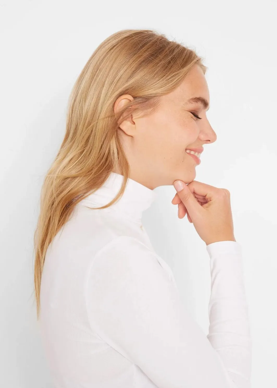 Damen bonprix Shirts & Tops|Basics|Langarmshirt mit reiner Bio-Baumwolle