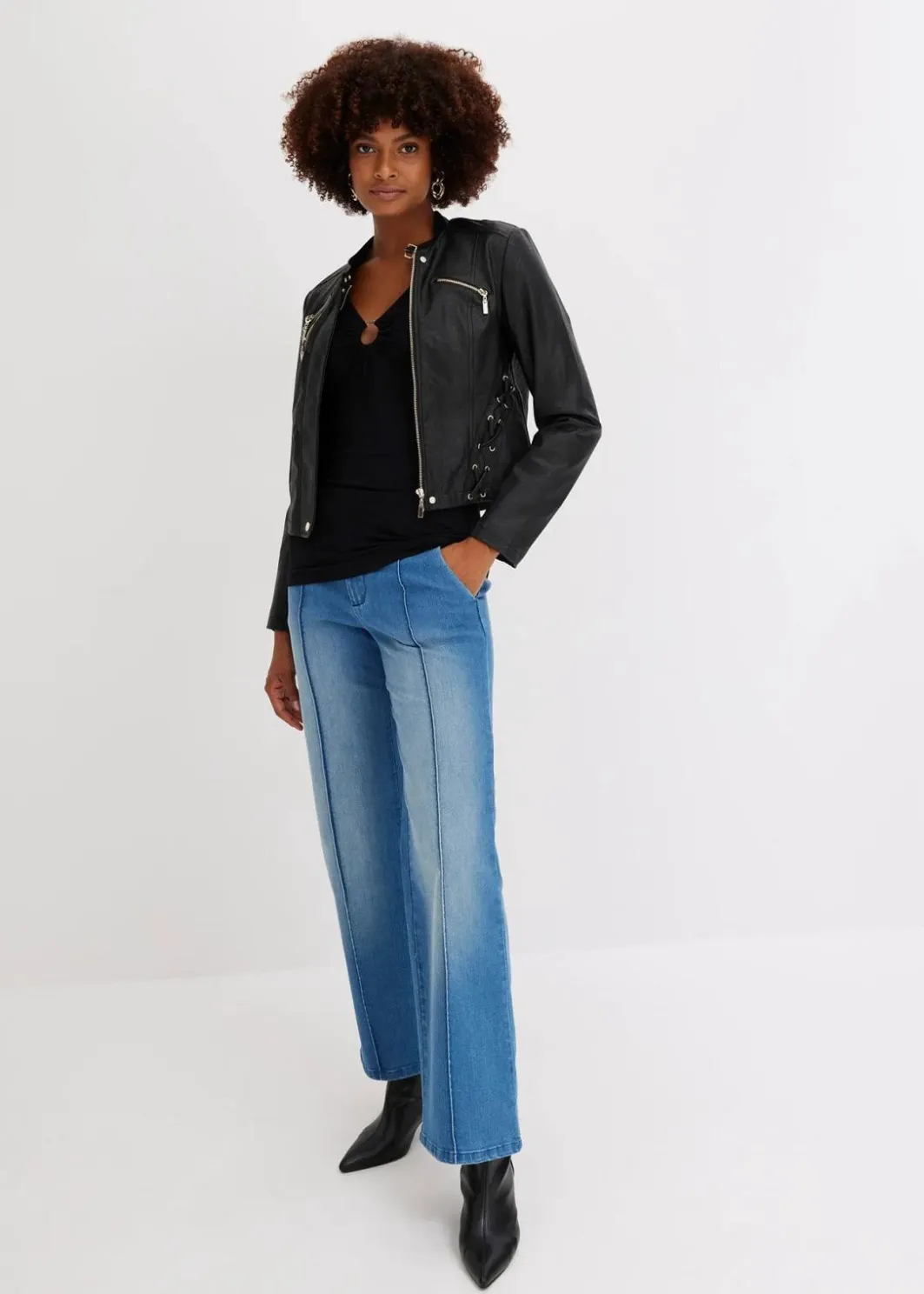 Damen bonprix Shirts & Tops|Langarmshirt mit Accessoire