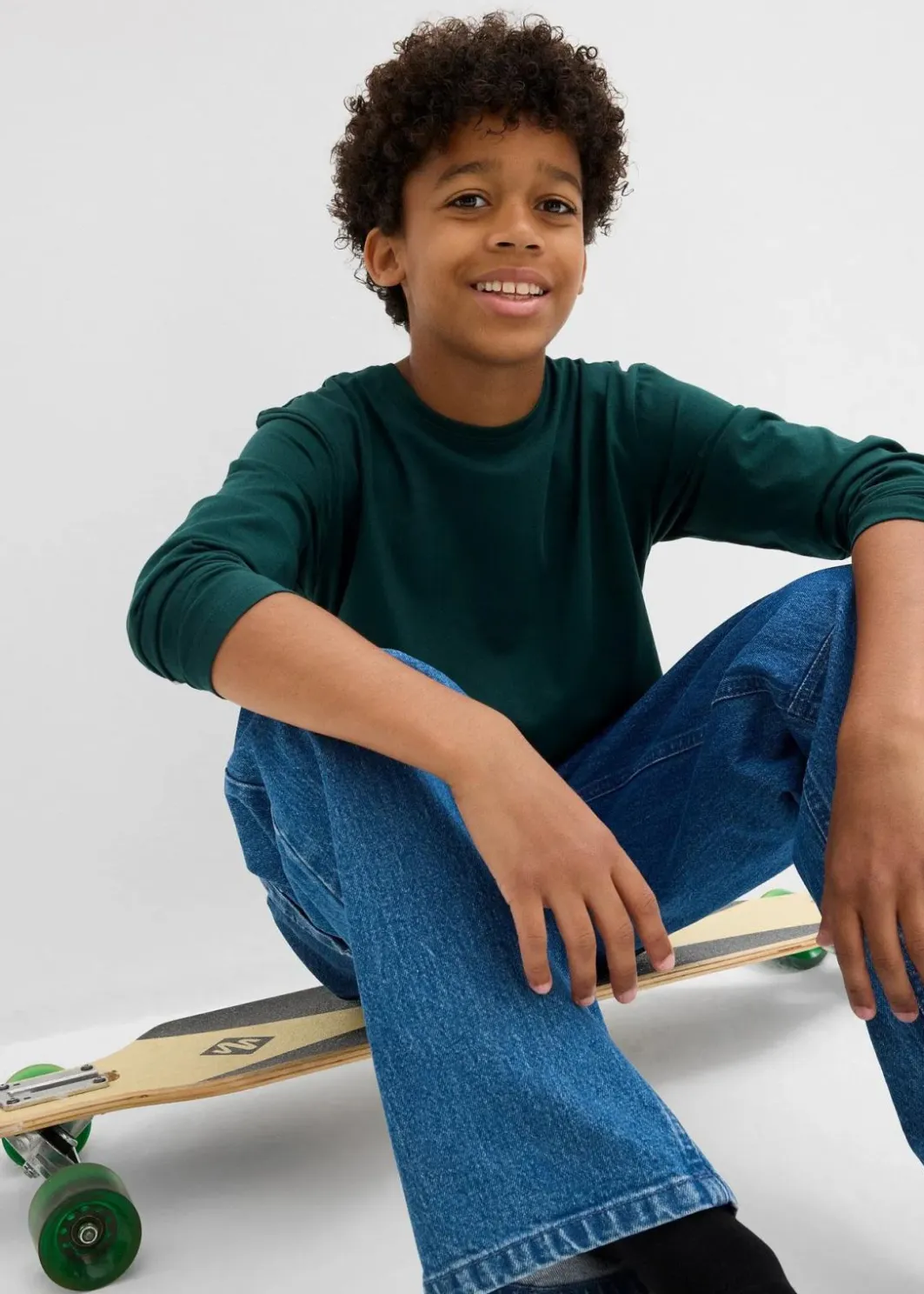 Kinder bonprix Jungen 2-8 Jahre·Nachhaltigere Materialien|Jungen 9-16 Jahre·Shirts|Langarmshirt mit Bio Baumwolle (3er-Pack)