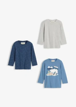 Kinder bonprix Jungen 2-8 Jahre·Nachhaltigere Materialien|Jungen 2-8 Jahre·Mehrfachpacks|Langarmshirt mit Bio-Baumwolle (3er Pack)
