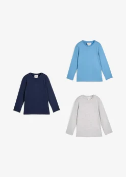 Kinder bonprix Jungen 2-8 Jahre·Nachhaltigere Materialien|Jungen 2-8 Jahre·Mehrfachpacks|Langarmshirt mit Bio-Baumwolle (3er Pack)