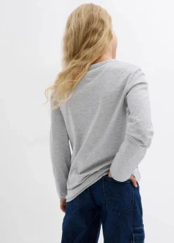 Kinder bonprix Mädchen 9-16 Jahre·Mehrfachpacks|Mädchen 9-16 Jahre·Shirts & Blusen|Langarmshirt mit Bio-Baumwolle (3er Pack)