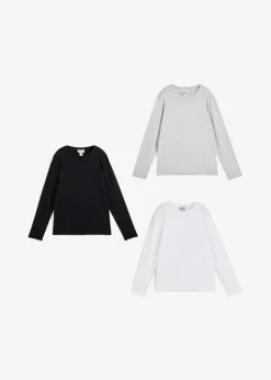 Kinder bonprix Mädchen 9-16 Jahre·Mehrfachpacks|Mädchen 9-16 Jahre·Shirts & Blusen|Langarmshirt mit Bio-Baumwolle (3er Pack)