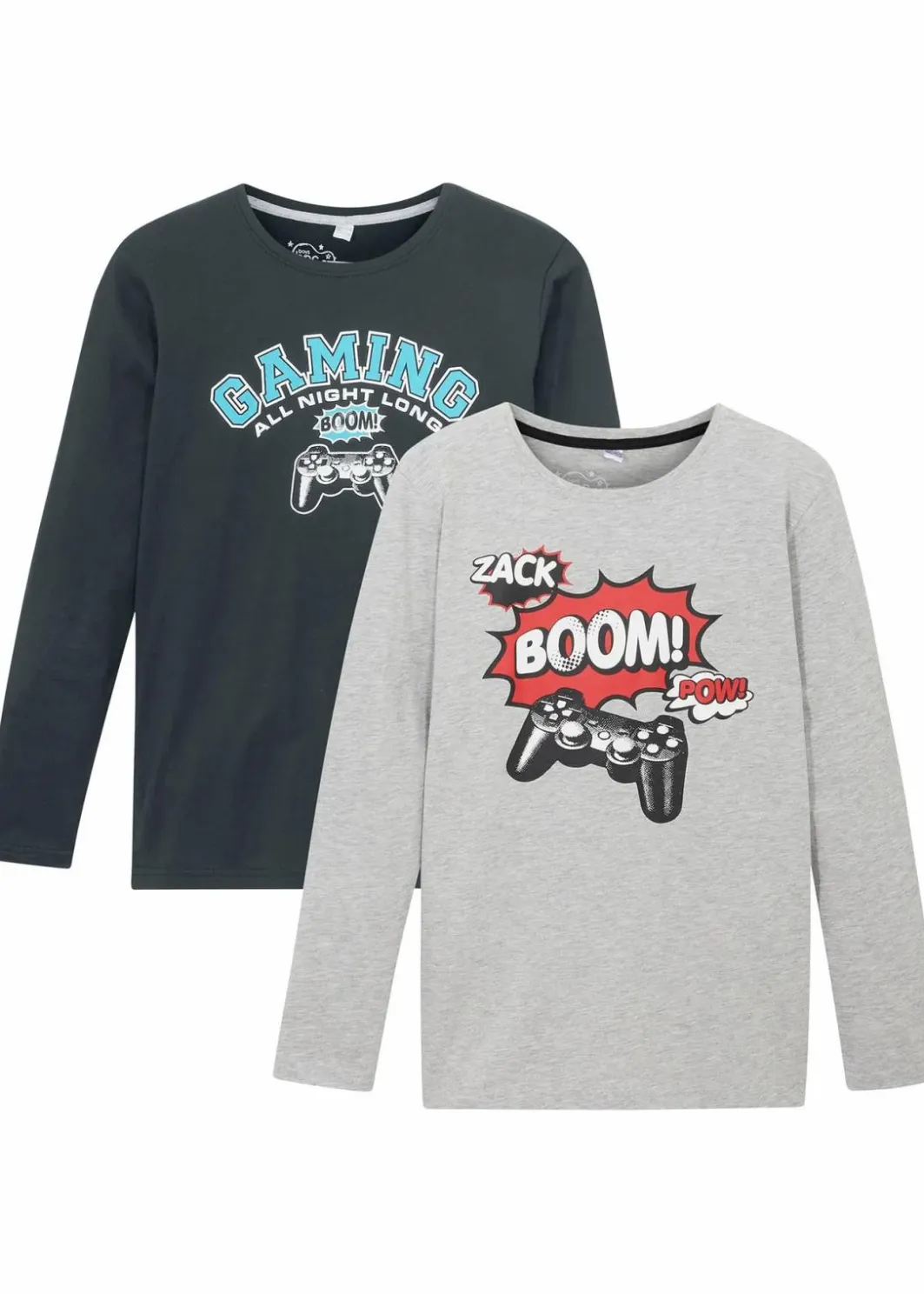 Kinder bonprix Jungen 9-16 Jahre·Mehrfachpacks|Jungen 9-16 Jahre·Shirts|Langarmshirt mit Bio-Baumwolle (2er-Pack)