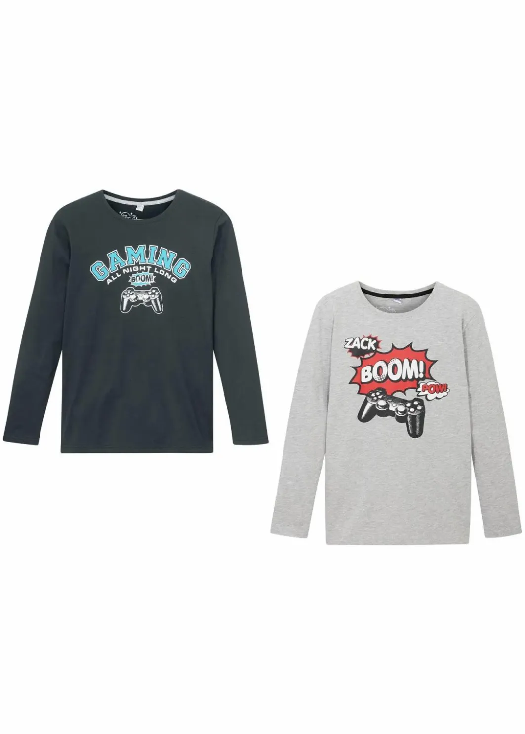 Kinder bonprix Jungen 9-16 Jahre·Mehrfachpacks|Jungen 9-16 Jahre·Shirts|Langarmshirt mit Bio-Baumwolle (2er-Pack)