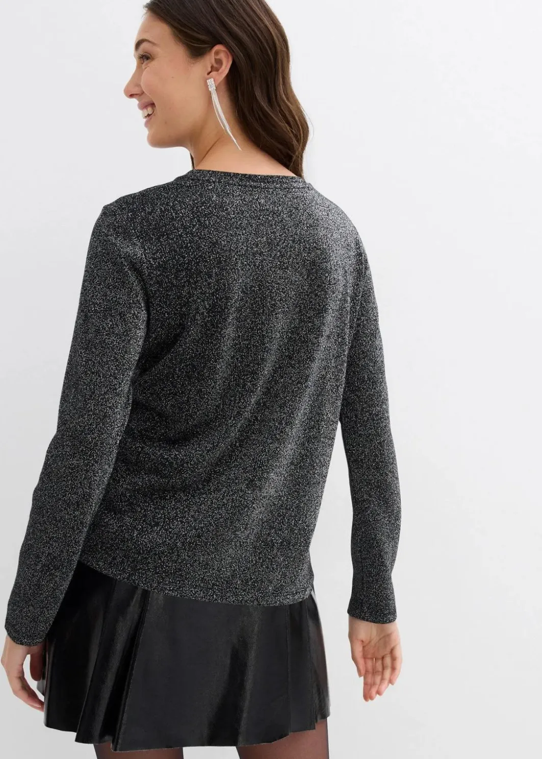 Sale Langarmshirt mit Glitzergarn Damen Shirts & Tops