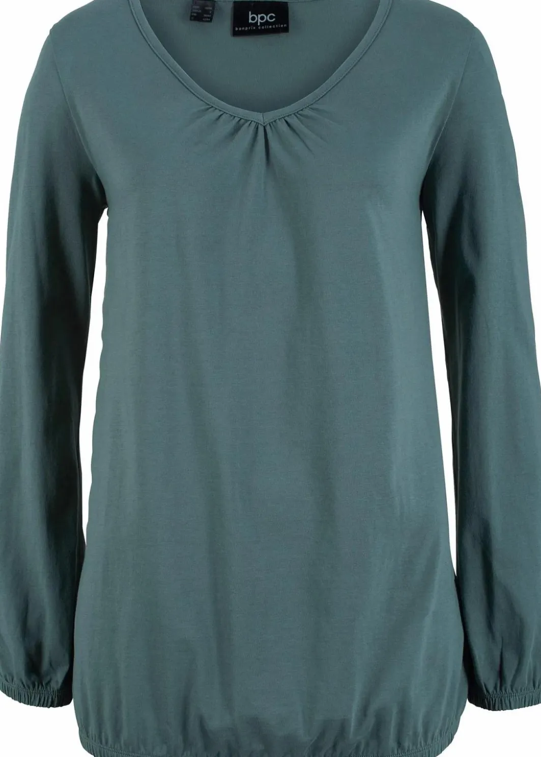 Best Langarmshirt mit Gummizug aus reiner Baumwolle Damen Shirts & Tops|Nachhaltigere Materialien