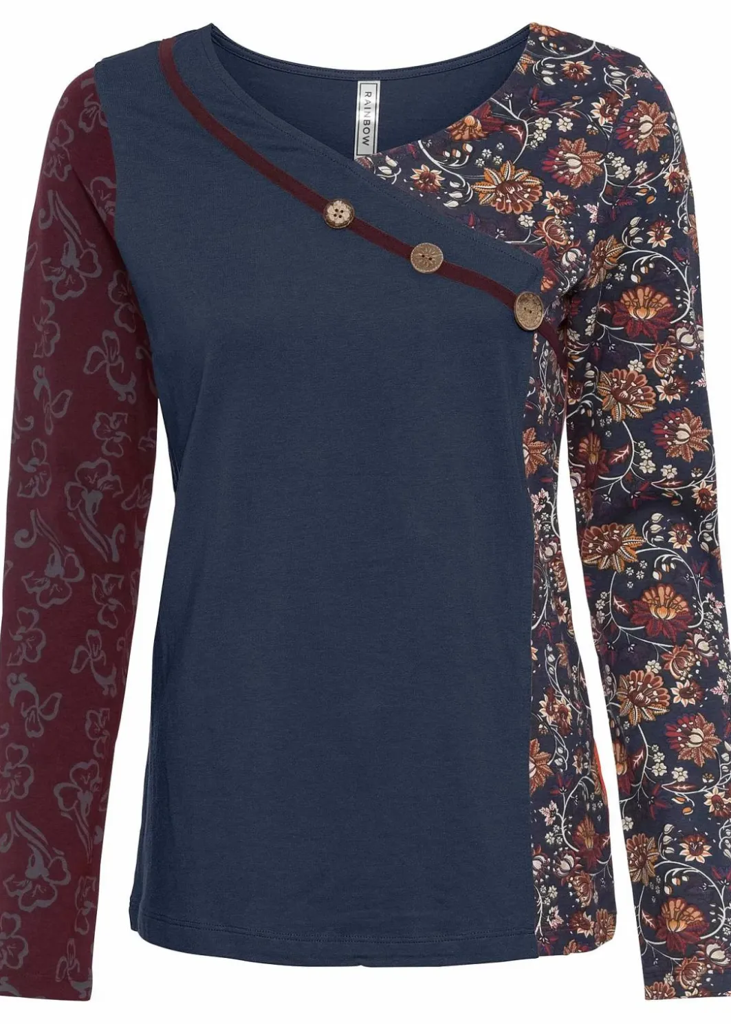 Discount Langarmshirt mit Knöpfen Damen Shirts & Tops|Nachhaltigere Materialien