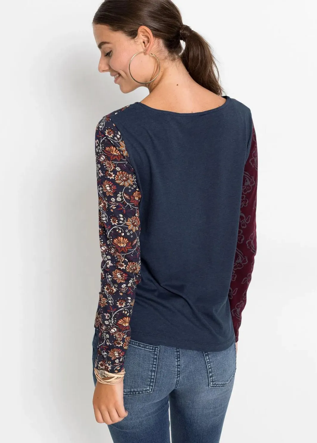 Discount Langarmshirt mit Knöpfen Damen Shirts & Tops|Nachhaltigere Materialien