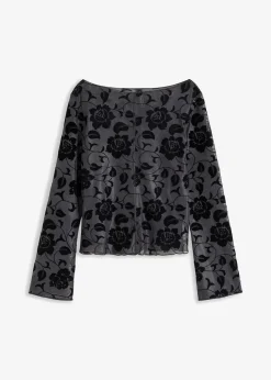 Langarmshirt mit leichter Transparenz Damen Shirts & Tops