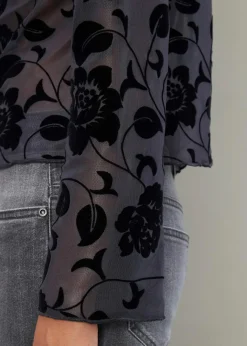 Langarmshirt mit leichter Transparenz Damen Shirts & Tops