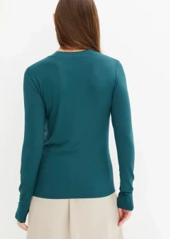 Damen bonprix Shirts & Tops|Langarmshirt mit Mesh