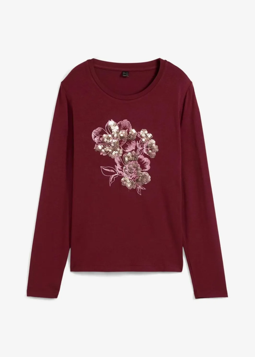 Discount Langarmshirt mit Pailletten Damen Shirts & Tops