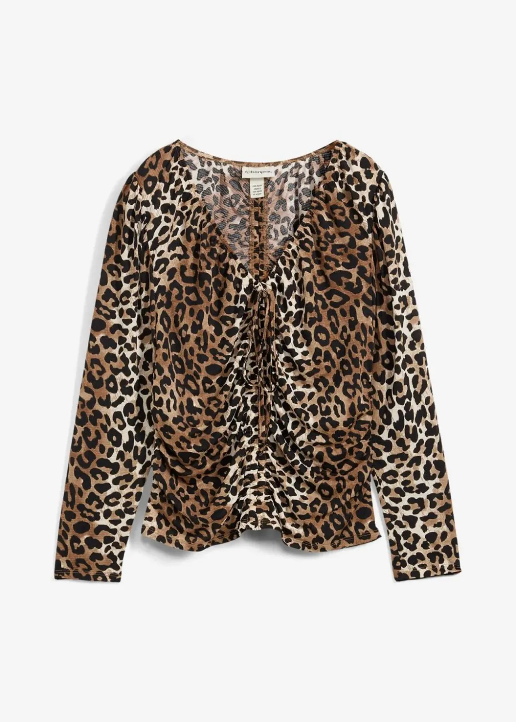 Damen bonprix Shirts & Tops|Langarmshirt mit Raff-Details