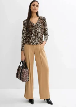 Damen bonprix Shirts & Tops|Langarmshirt mit Raff-Details