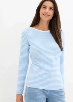 Damen bonprix Nachhaltigere Materialien|Shirts & Tops|Langarmshirt mit reiner Bio-Baumwolle