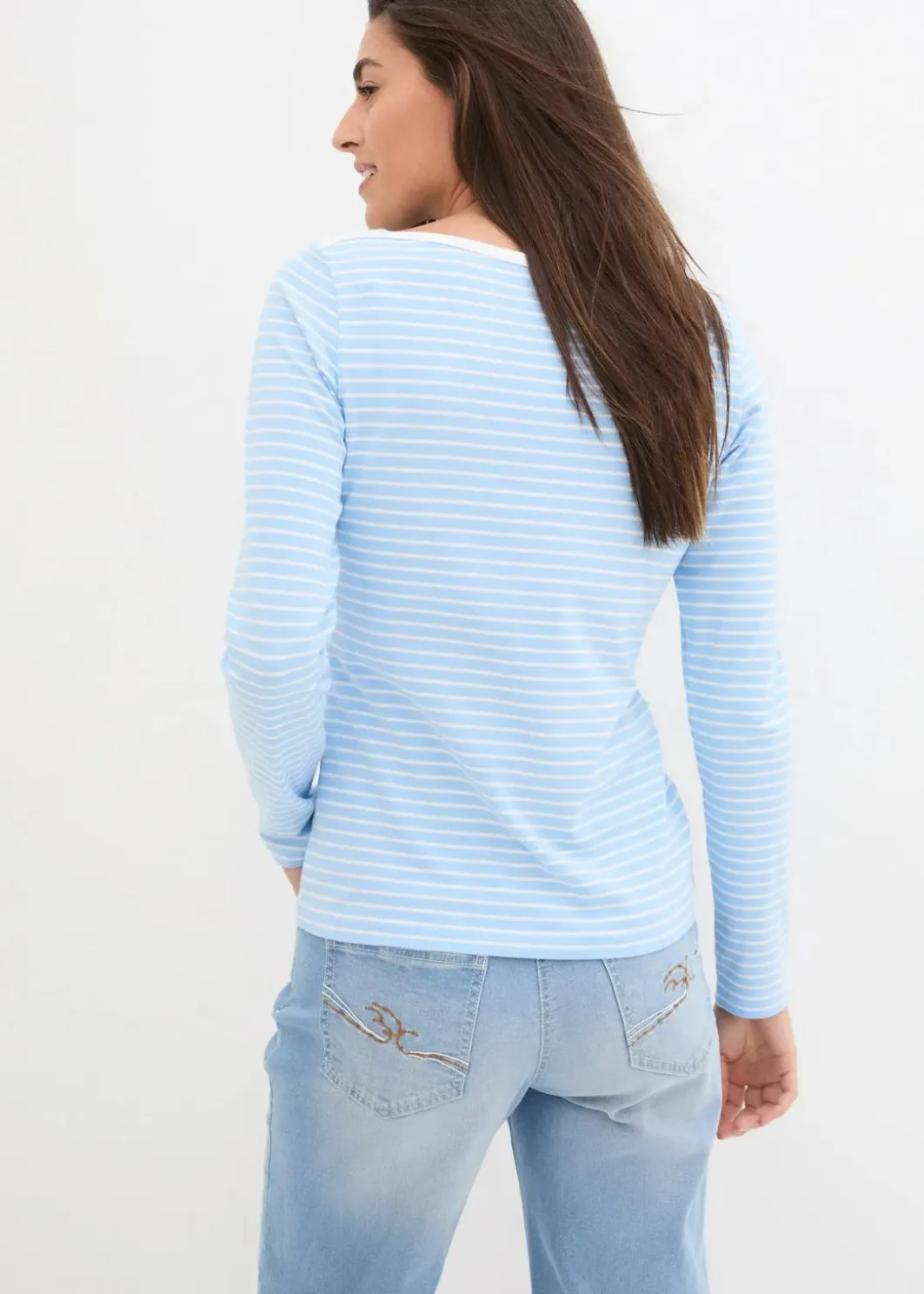 Damen bonprix Nachhaltigere Materialien|Shirts & Tops|Langarmshirt mit reiner Bio-Baumwolle