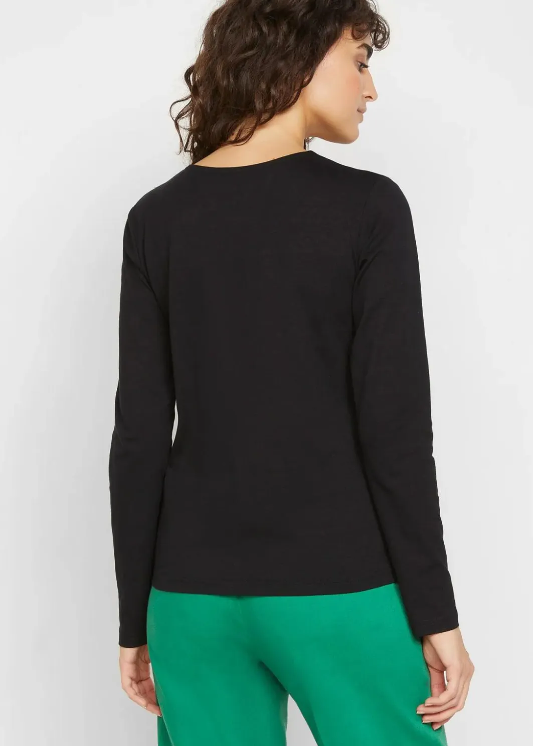Damen bonprix Shirts & Tops|Basics|Langarmshirt mit reiner Bio-Baumwolle
