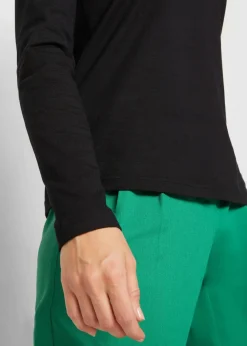 Damen bonprix Shirts & Tops|Basics|Langarmshirt mit reiner Bio-Baumwolle