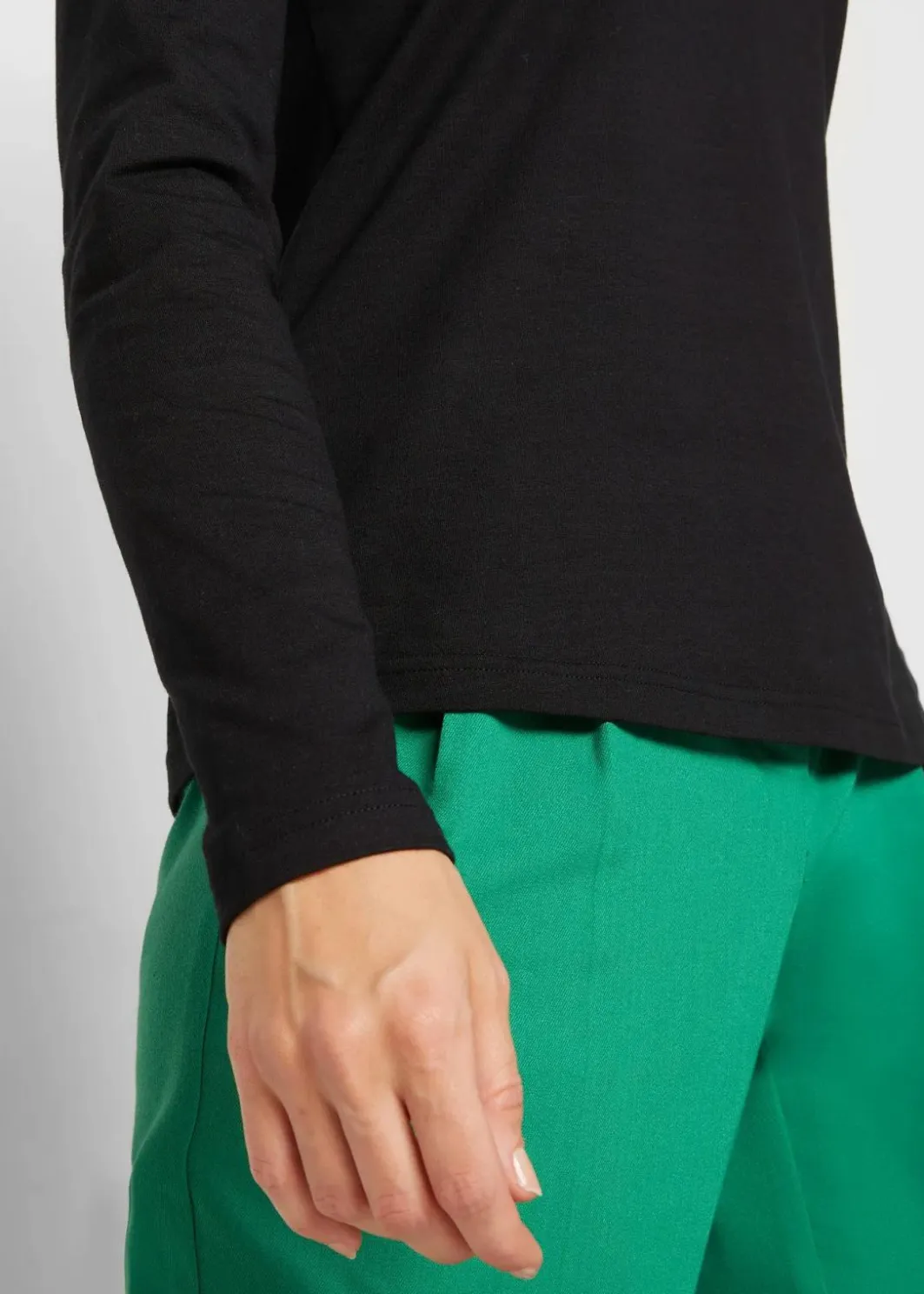 Damen bonprix Shirts & Tops|Basics|Langarmshirt mit reiner Bio-Baumwolle