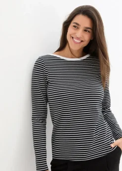 Damen bonprix Bekleidung·Röcke|Basics|Langarmshirt mit reiner Bio-Baumwolle